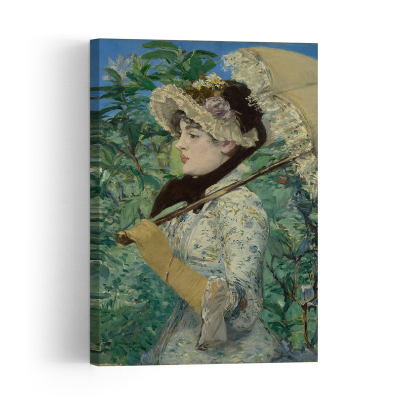 Le Printemps , 1881 Impressionist Abstract Contemporary Portrait Spring Wall Art Print by Edouard Manet - 1 Piece Wrapped Canvas Wall Art