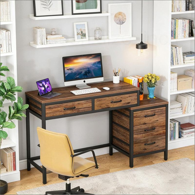 Bureau de style industriel, Brun rustique
