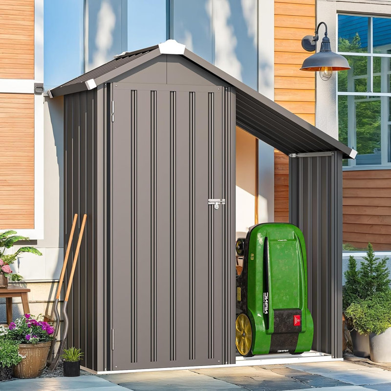 Waterproof Outdoor Storage Cabinet With Shelves And Firewood Rack