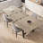 63-83" Extendable Industrial Dining Table for 6-8 People, Black Metal Frame, Rustic Wood Grain, Heavy-Duty Kitchen Table for Dining Room, Parties-329389427