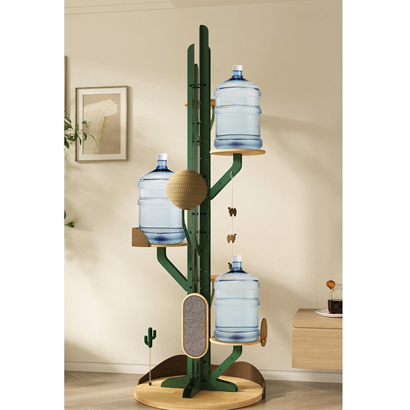 Arbre à chat en forme de cactus avec perchoir réglable et planche à gratter