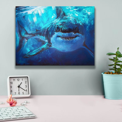 Epic Graffiti 'Deep Blue Great White Shark' by Lindsay Kivi Canvas Wall Art