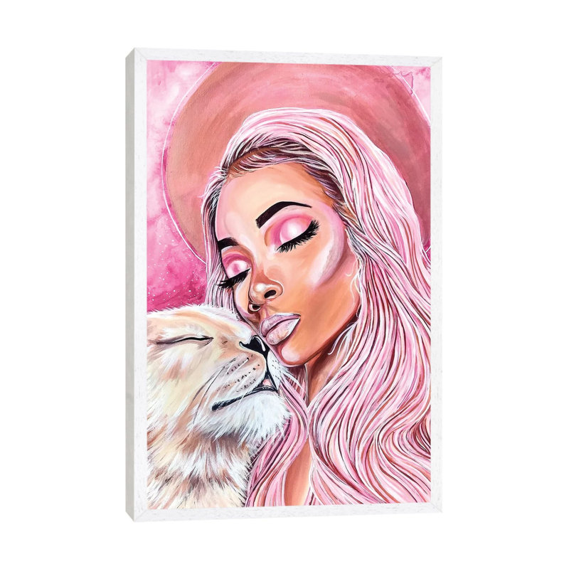 Wild Woman 1 Piece Painting on Canvas, 66.04cm H x 45.72cm W x 3.81cm D, White Framed