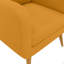 Chaise d'appoint Ashby en lin jaune avec pieds en bois massif