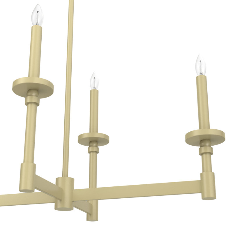 Briargrove 7 - Light Candle Style Modern Linear Pendant, Modern Brass