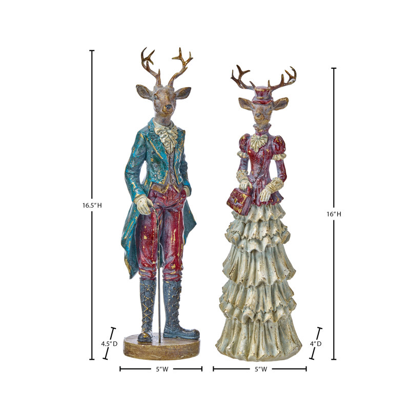 16,5 po en résine Gentlemen and Lady Deer