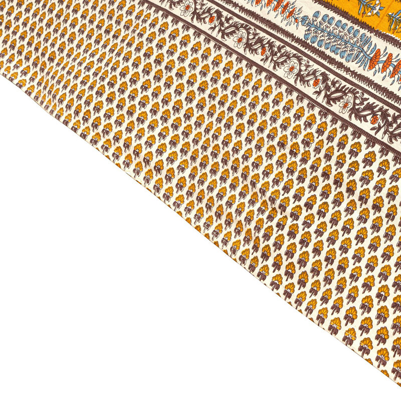 Avignon Handmade Floral Tablecloth, 86" x 59", Dijon/Blue