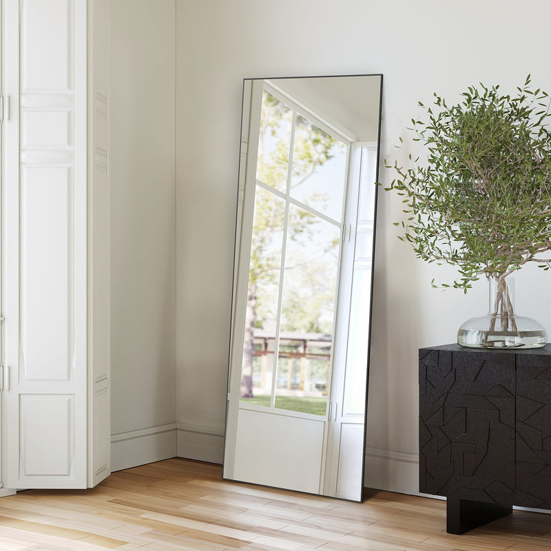 Miroir pleine longueur Mirta, 64 po x 21 po, Argent argent