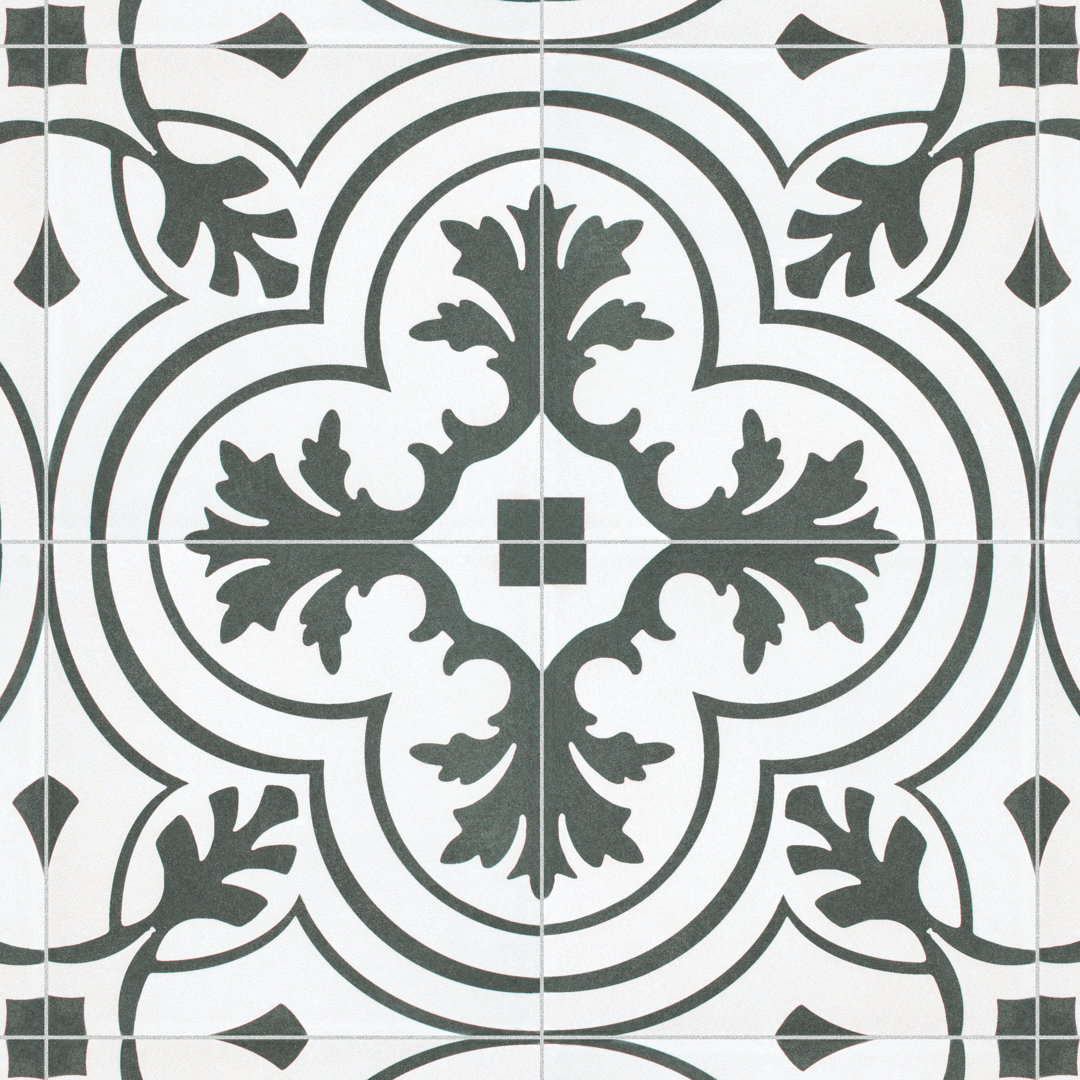 Twenties 8" x 8" Ceramic Patterned Wall & Floor Tile Merola Tile