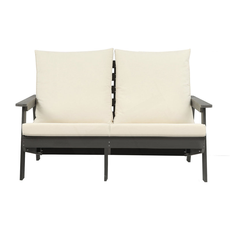 Causeuse confortable avec coussins, Beige Cushion/Gray Frame