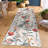 Large Machine Washable Rug Ultra-Soft Farmhouse Floral Living Room Rug, Non-Slip Foldable Print Accent Carpet for Dining Room, Bedroom, Beige-68328337