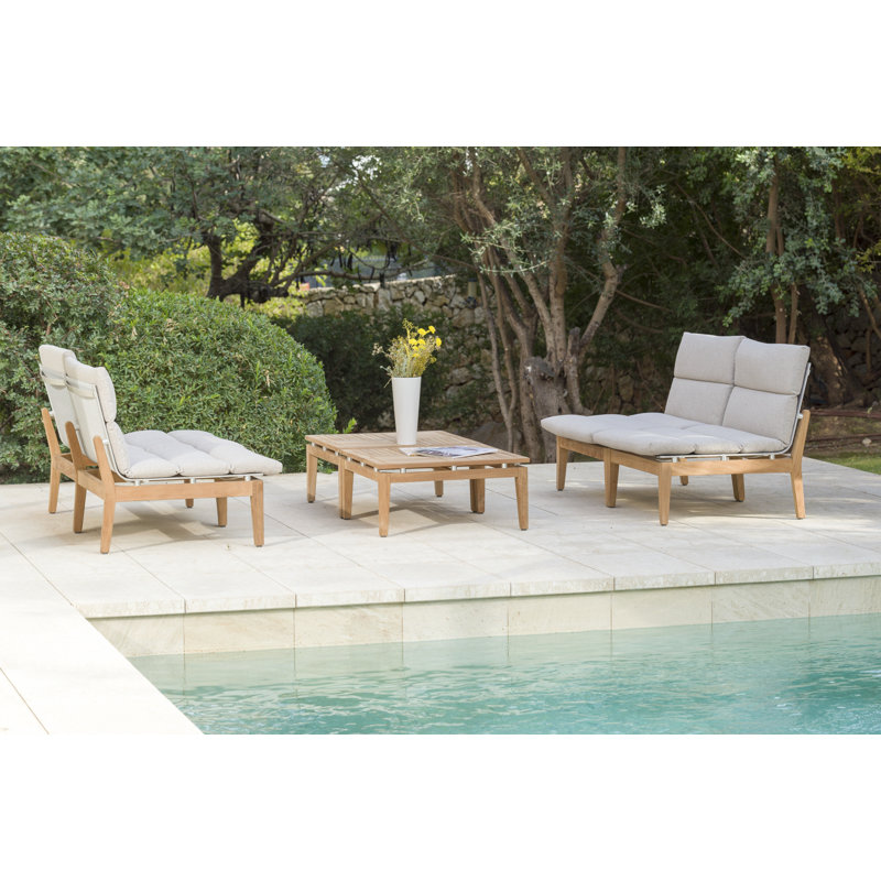 Lewars Teak Outdoor Armless Lounge Chair