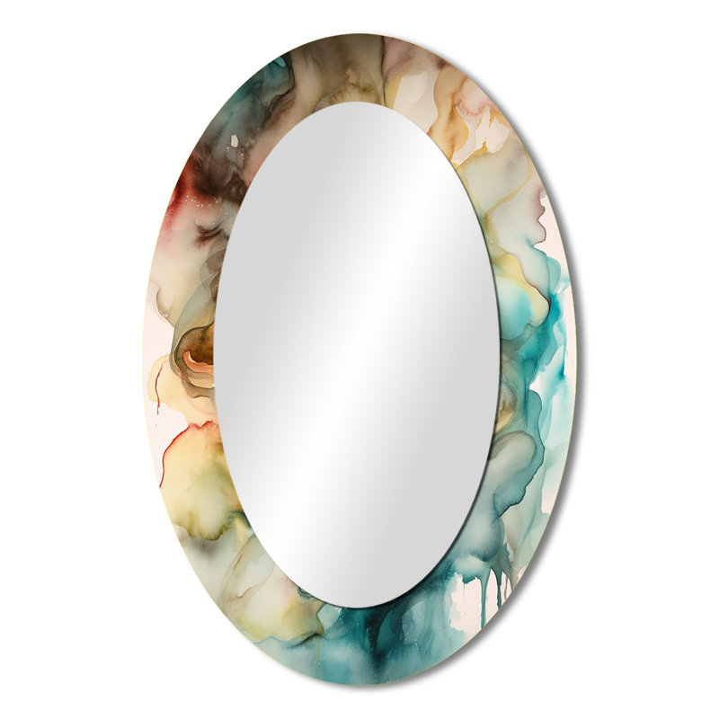 Miroir mural ovale coloré, 36 po x 24 po