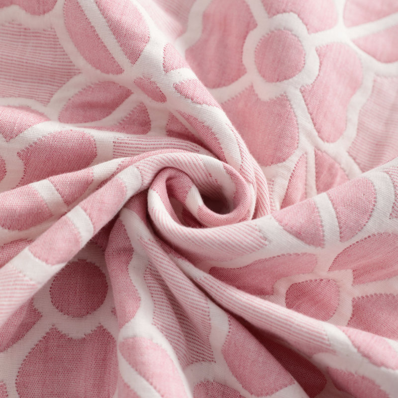 Couverture pour tout-petits 3 couches, couvertures en jacquard de coton mousseline - NTBAY, Trèfle rose, Lit simple
