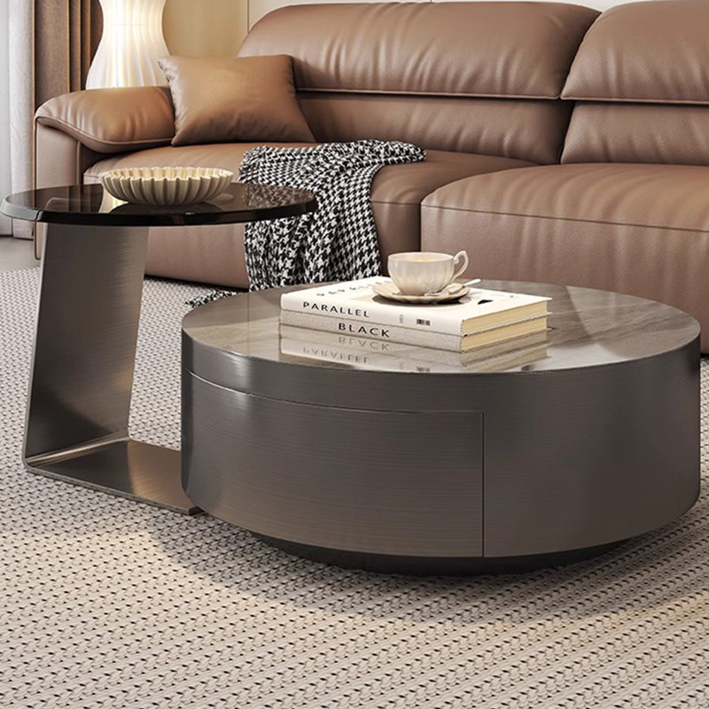 Ensemble de tables basses en acier Italian Minimalist, H 13 po x L 35,4 po x l 39,4 po