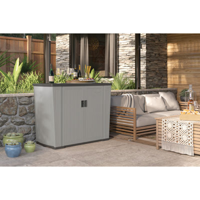 Suncast 130-Gallon Backyard Oasis Basic Unit Lockable Outdoor Storage Cabinet