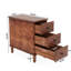 Table de bout étroite en bois massif de 11,81 po, table de chevet 3 tiroirs entièrement assemblée, table de chevet mince pour les petits espaces, table d'appoint pré-assemblée brune pour la chambre à coucher ou le salon (aucune installation requise)