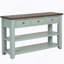 Console en bois de pin massif, table d'appoint moderne avec 3 tiroirs de rangement et 2 tablettes. Facile à assembler-459275154-459275155