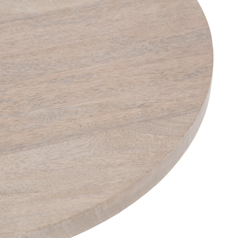 Wooden Round Side Table, White