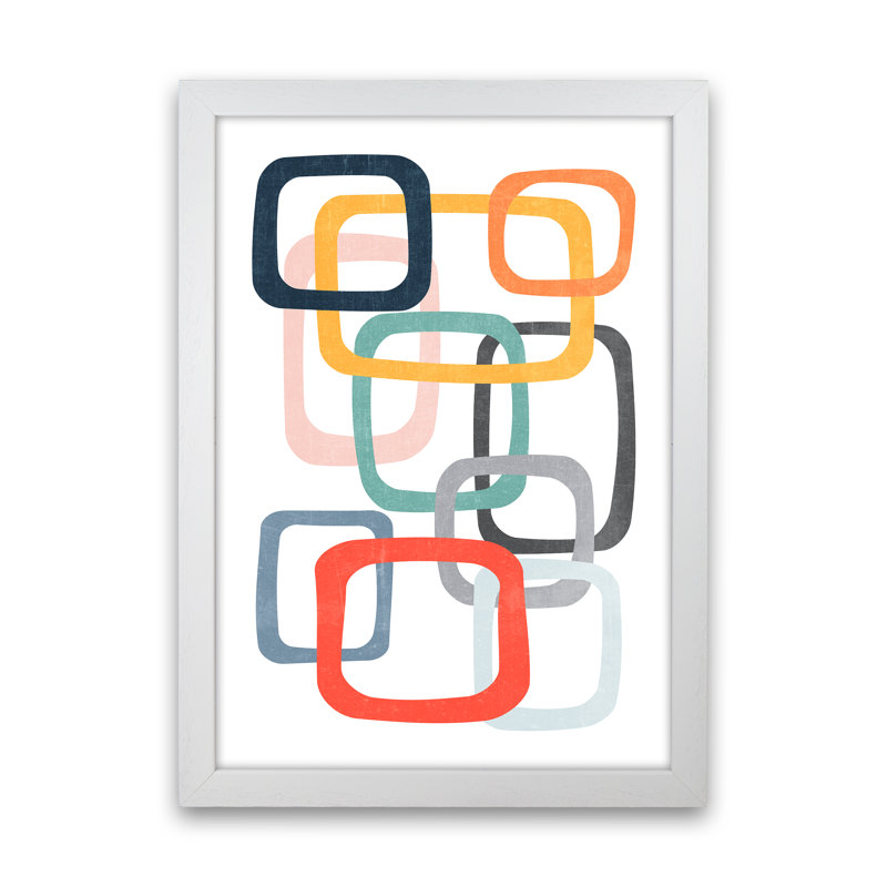 Abstract Mid Modern Pair B - Print, White Frame, 30cm H x 21cm W x 3cm D