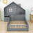 Ahyonna Lazelle 2 Drawers Wood House-Shape Platform Bed with Shelves and a set of Sockets-466129647-466129644