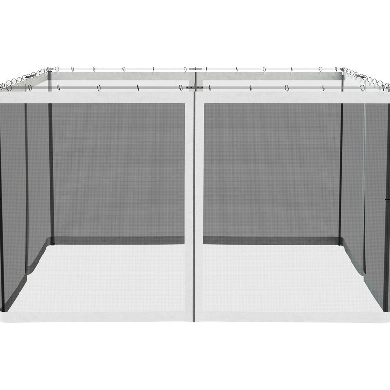 Moustiquaire de rechange blanche pour gazebo, 3 m x 3,6 m - Protégez et gardez votre espace propre, installation facile, parois latérales dégagées, espace extérieur organisé, méthode d'installation simple