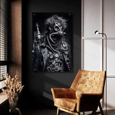 Art mural en verre épique «Time Traveller 4» par KIR.DART, 24 po x 36 po