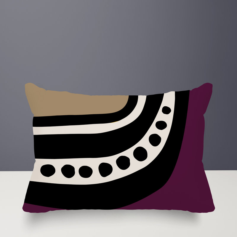 Coussin lombaire réversible intérieur / extérieur Sofi Minimalist, H 14 po x l 20 po, Mauve