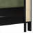 Queen Size Platform Bed Solid Wood Deep Black Green Headboard No Box Spring Needed For Modern Bedroom