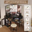 Dressing Table with Motion Sensor 3-colour lighting, Charging Socket, Storage Drawers and Stool-1480417175