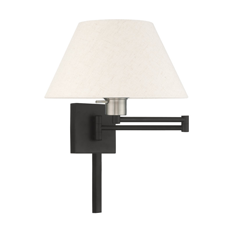 Mckella Swing Arm Sconce, Oatmeal, Black