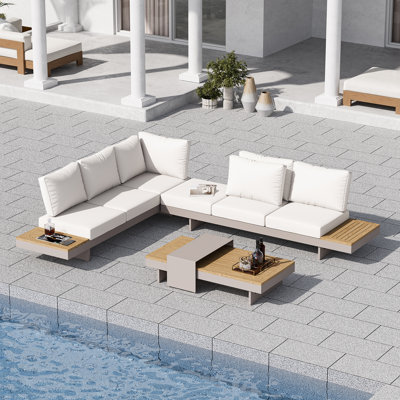97" Teak Patio Sectional