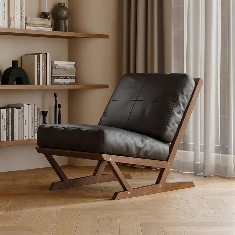 Chaise en bois massif, chaise simple, Noir