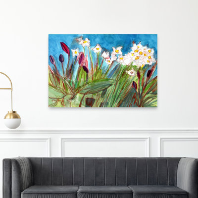 «Vibrant Spring Daffodils Colorful Vibrant Daffodil Flower Nature», art mural