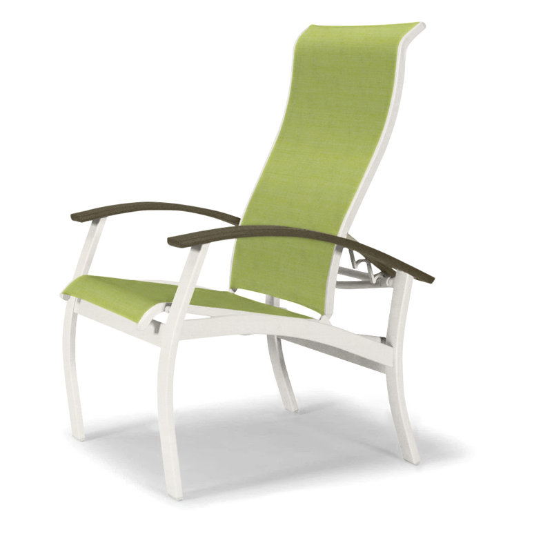 Chaise de patio Askar, Beachwood, Lime 38D Sunbrella®, Neige texturée