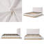 Structure de lit rembourrée Cocoon avec tête de lit en lin épais et base en bois massif, lit plateforme beige moderne d'une capacité de 800 lb, centre de chambre à coucher sans sommier requis-884348882