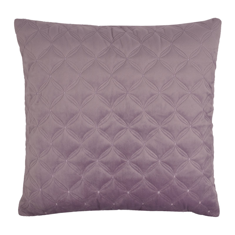  Embroidered Diamond Velvet Throw Pillow, Lavender