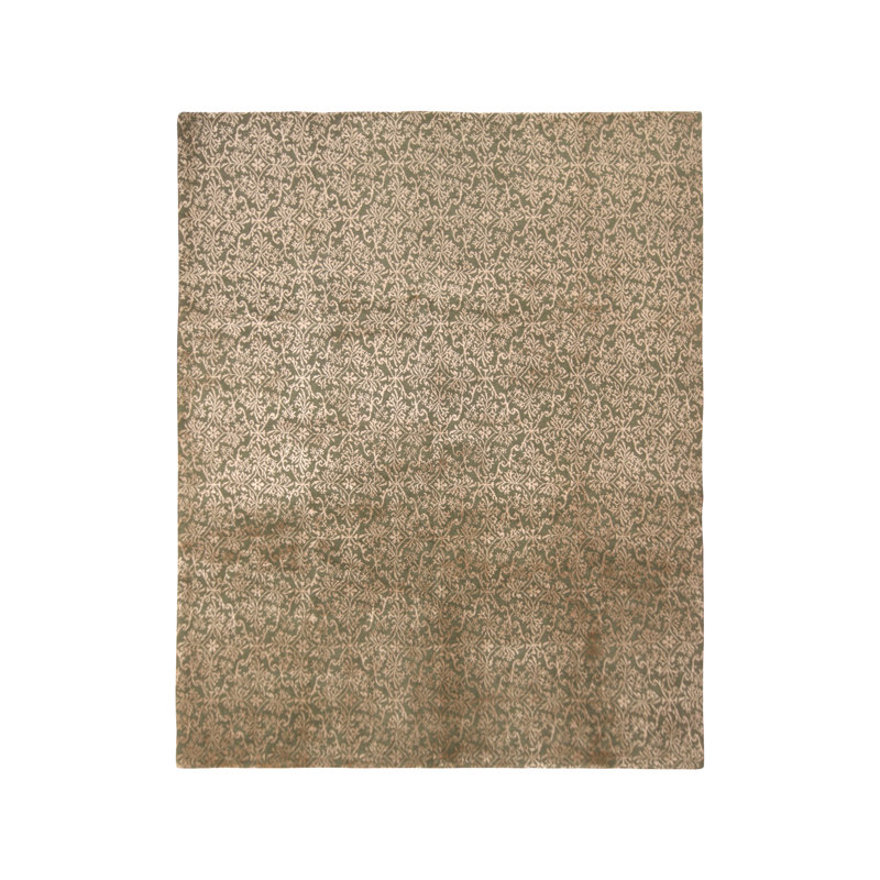 Brun Tapis décoratif de conception unique 8 pi x 10 pi noué à la main