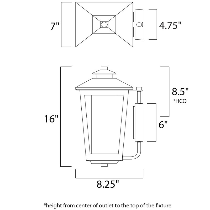 Becontree Wall Light, 16" H x 7" W x 8.25" D