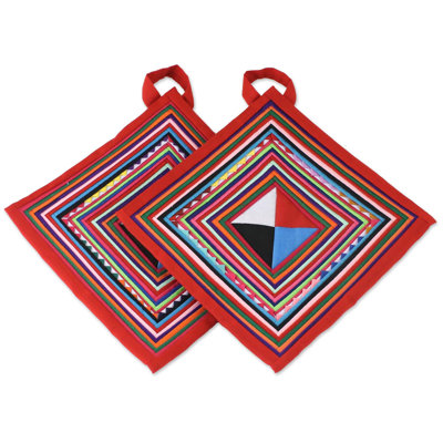 Bungalow Rose Geometric Polyester Potholder Set