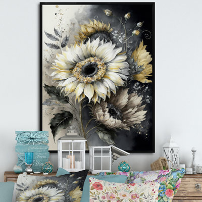 White Sunflower - Sunflower Large Wall Art