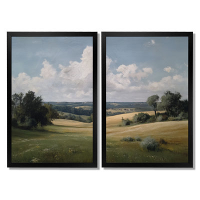 Alyzia - France Canvas Prints, Green Travel Wall Art 2 Piece