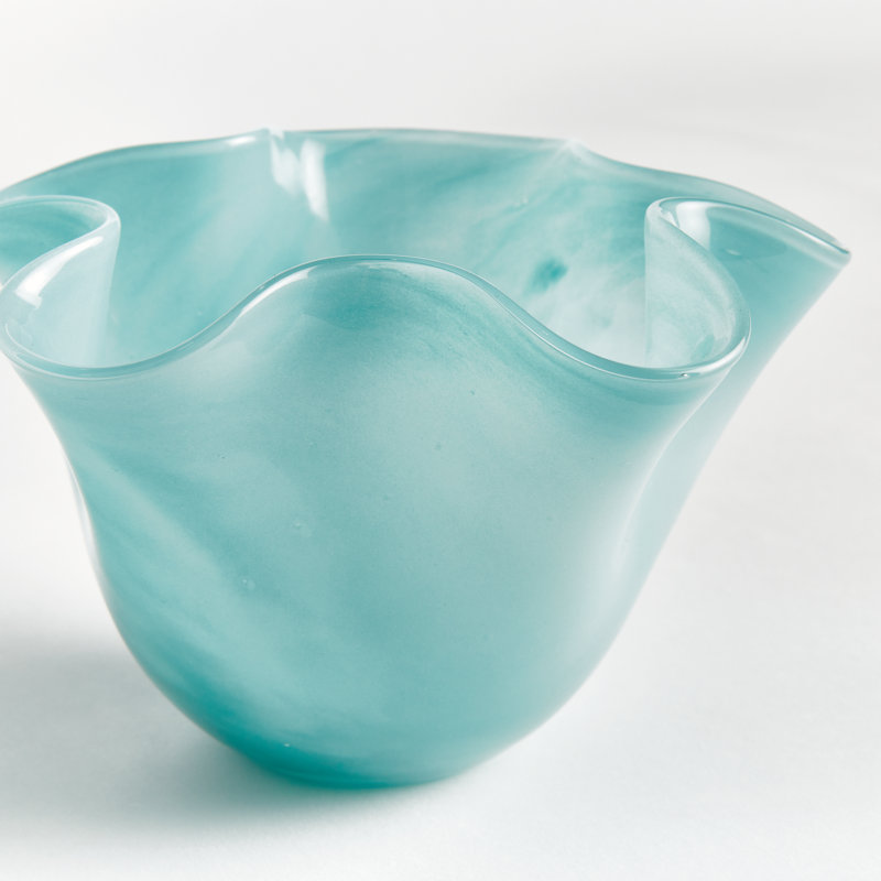 Ciela Handmade Glass Decorative Bowl, 5" H x 7.5" W x 7.5" D