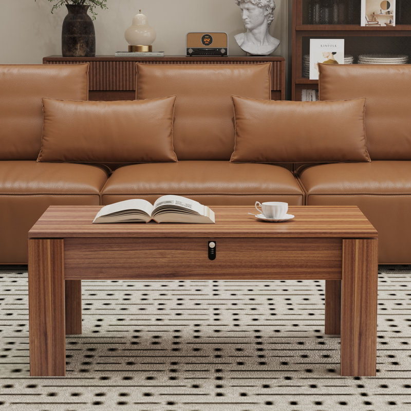 35" Rectangle Coffee Tables With Storage For Firearms And Wine, Small Table With Password Lock