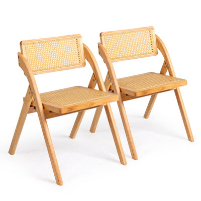 Wood Armless Folding Chairs(Set Of 2)
