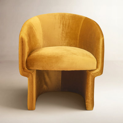 Hokku Designs Pine Velvet Barrel Chair