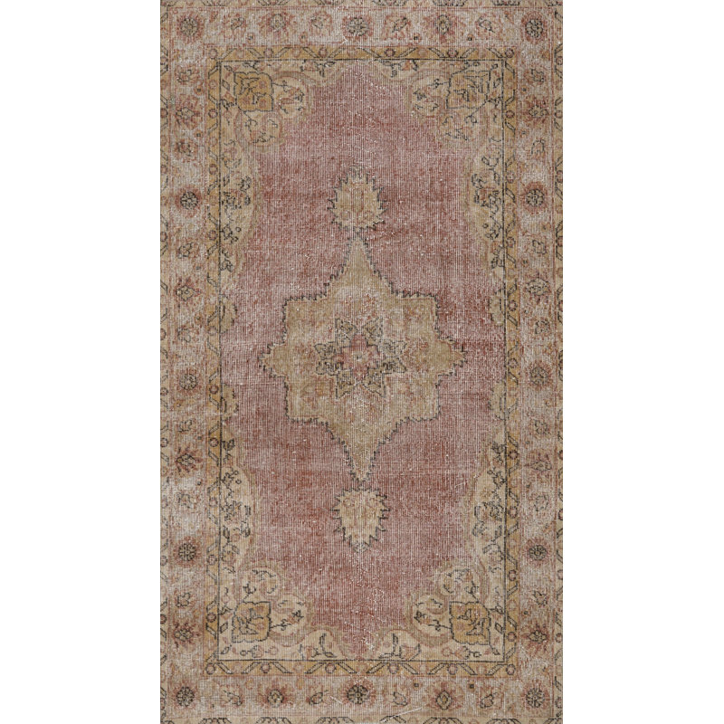 Tapis oriental beige / gris en laine, Rectangle 7 pi x 9 pi