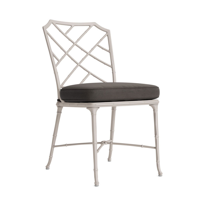 Calcutta Outdoor Dining Side Chair, Fusion Charcoal, Brown, Dove Smooth