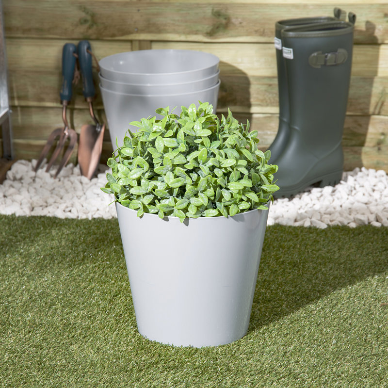 Wham Studio Round Planter Cover, 23.5cm H x 26cm W x 26cm D, Gray