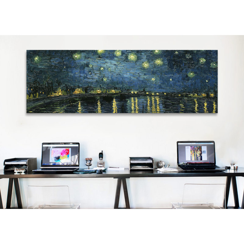 «Starry Night over the Rhone» par Vincent Van Gogh, reproduction d'art sur toile tendue, H 24 po x l 72 po x P 1,5 po
